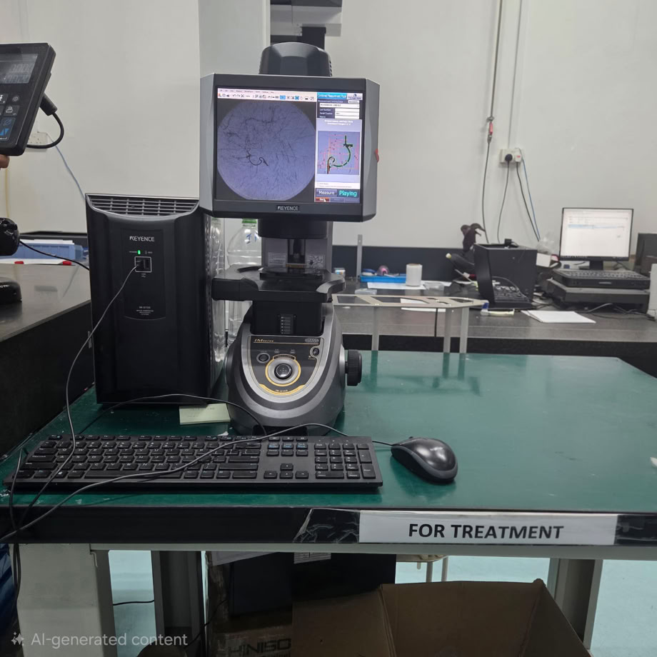 Close-up of knife testing machine in Solingen, showcasing precision engineering.